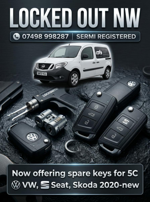 Locked Out NW — spare keys for VW, Seat, Skoda — East Lancashire auto locksmith